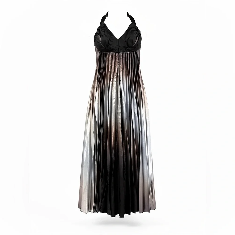 Betsy & Adam Black and Silver halter Dress - Picture 1 of 5